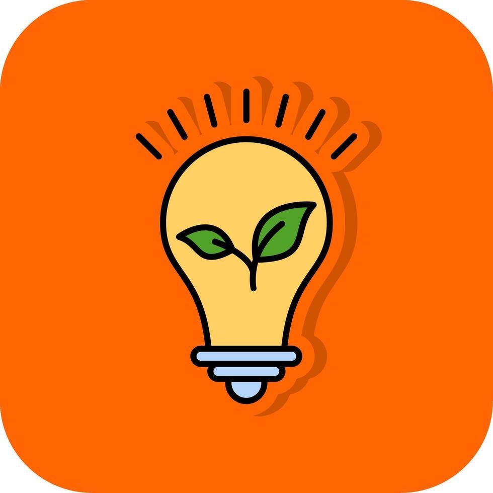 licht lamp gevulde oranje achtergrond icoon vector