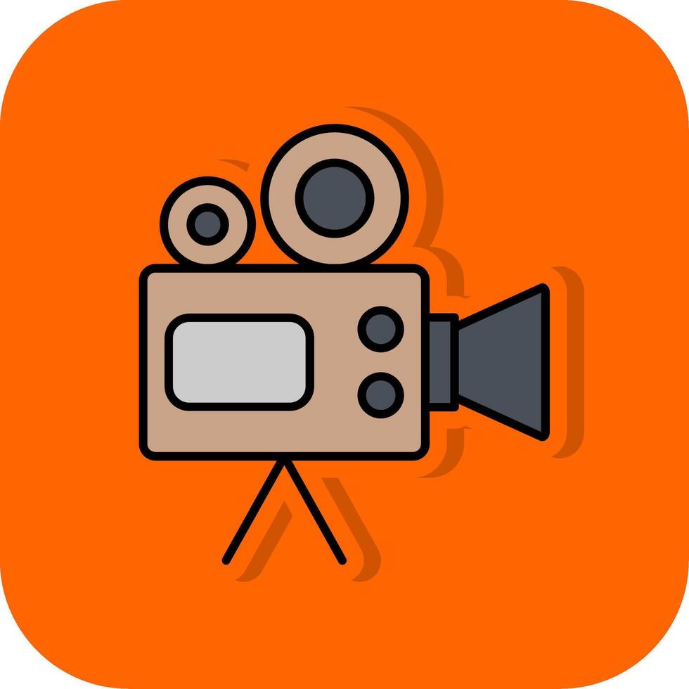 camera gevulde oranje achtergrond icoon vector