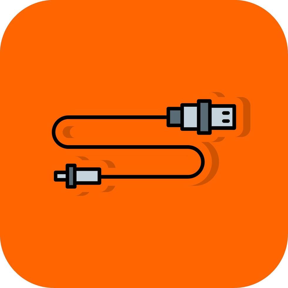 USB connector gevulde oranje achtergrond icoon vector