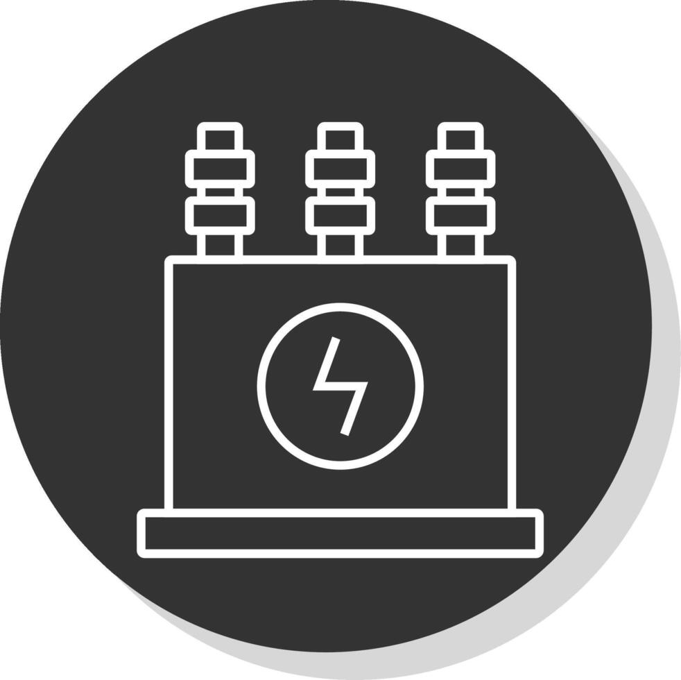 macht transformator lijn grijs cirkel icoon vector