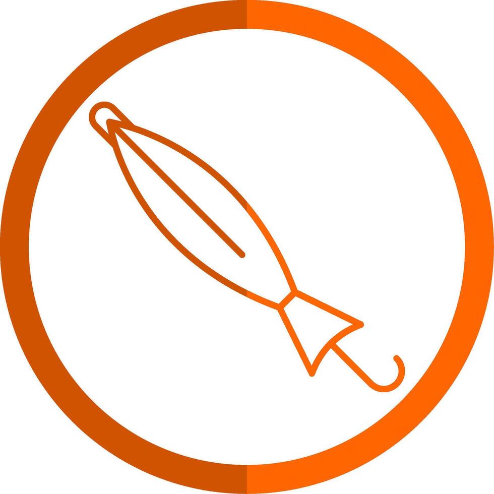 Gesloten paraplu lijn oranje cirkel icoon vector
