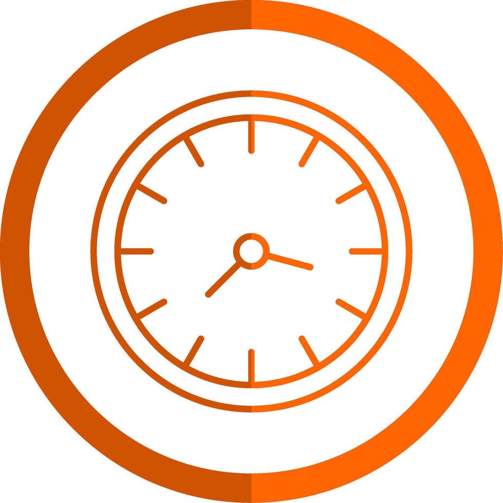 klok lijn oranje cirkel icoon vector