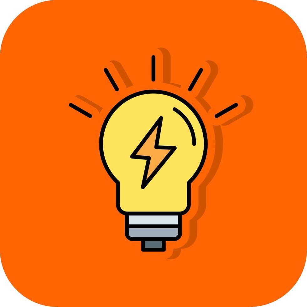 licht lamp gevulde oranje achtergrond icoon vector