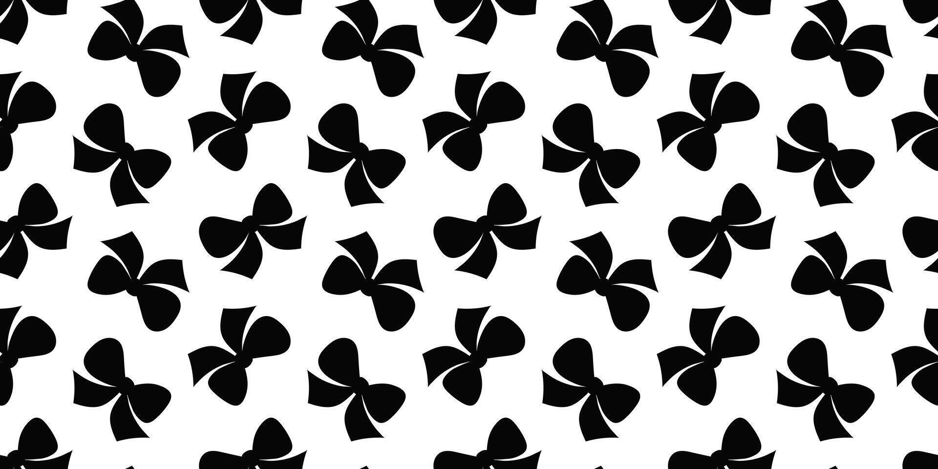 naadloos patroon van silhouet boog knopen, zwart geschenk linten in tekening stijl Aan wit achtergrond. modieus haar- vlechten accessoire. hand- getrokken illustratie vector