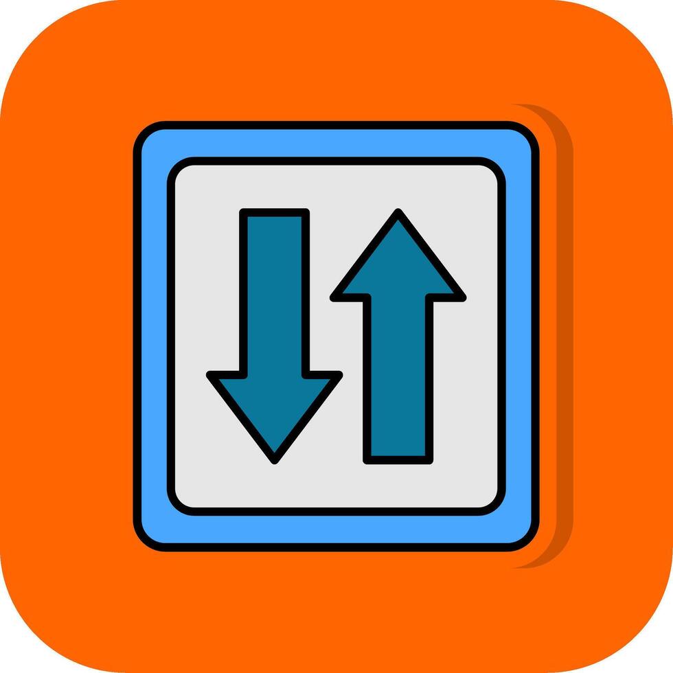overdracht gevulde oranje achtergrond icoon vector