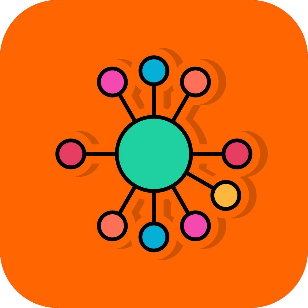 diagram gevulde oranje achtergrond icoon vector