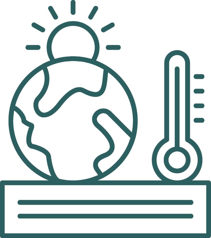 globaal opwarming lijn helling ronde hoek icoon vector