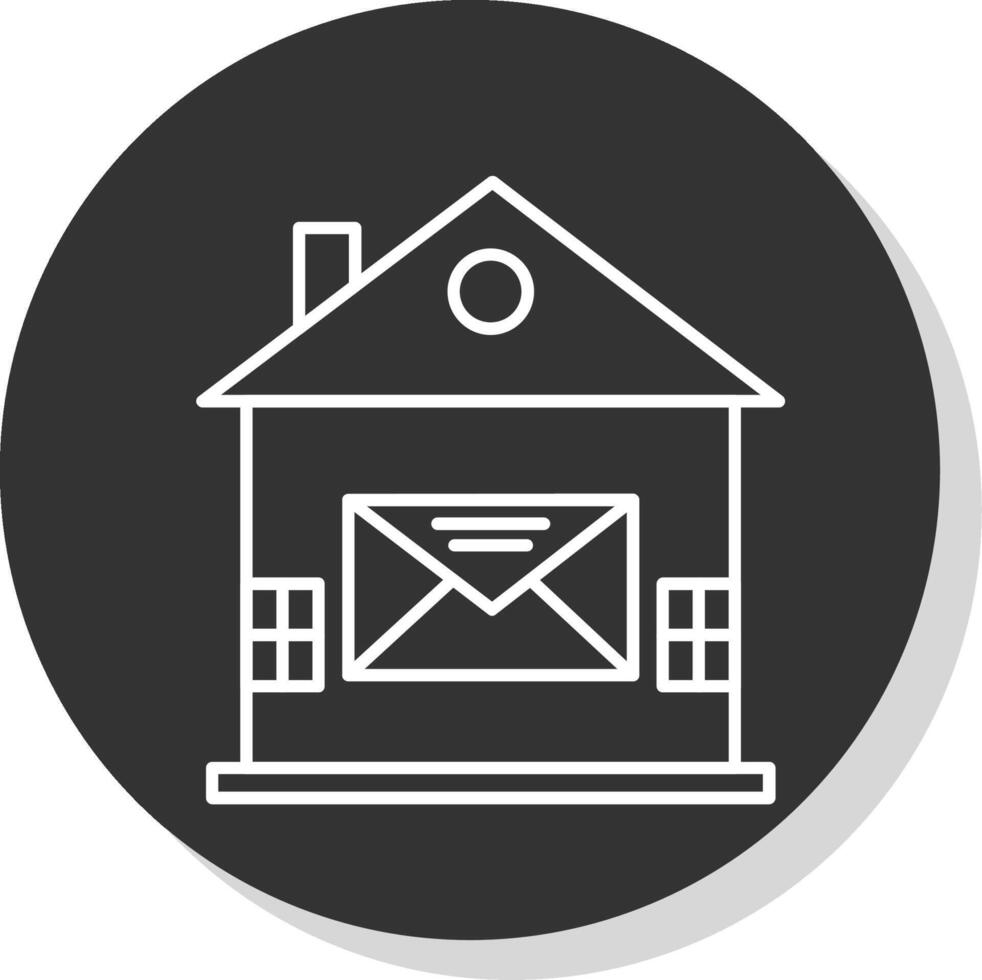 huis mail lijn grijs cirkel icoon vector