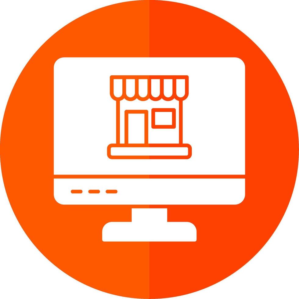 online boodschappen doen glyph rood cirkel icoon vector