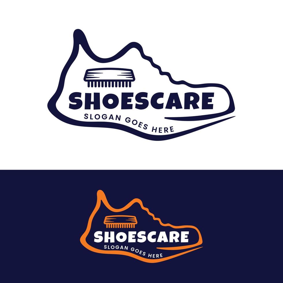 schoenen zorg schoonmaak logo ontwerpsjabloon vector