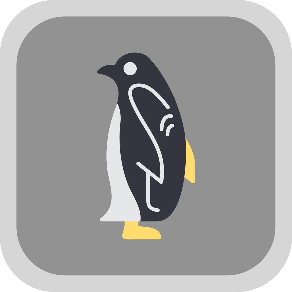 pinguïn vlak ronde hoek icoon vector