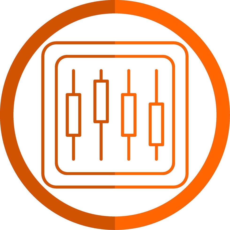 diagram lijn oranje cirkel icoon vector