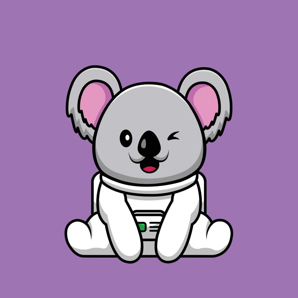 schattige koala-astronaut zittend illustratie vector