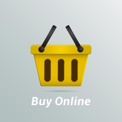 Winkelmandje koop nu online vector