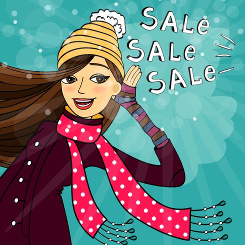 Winter shopping verkoop vector