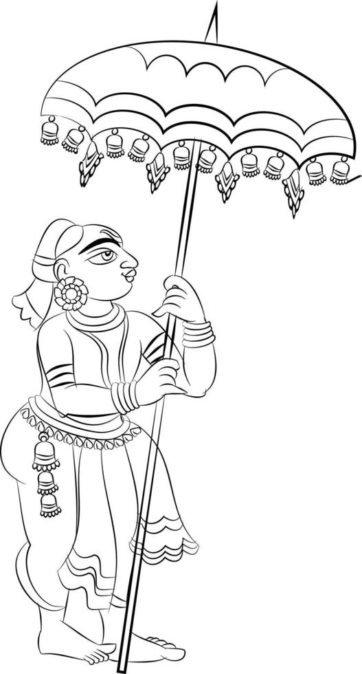 heer krishna's sevak of dienaren. god dienen. vector