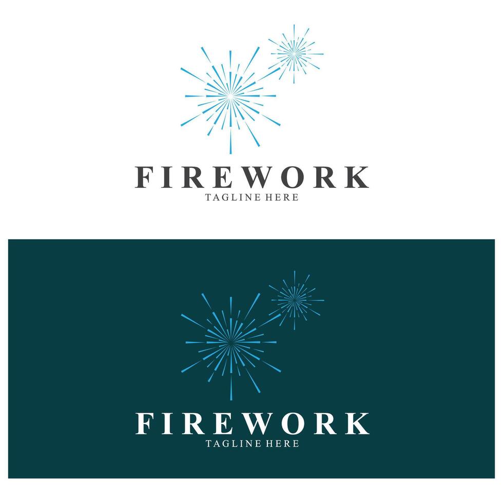 gemakkelijk vuurwerk logo, nieuw jaar vector ontwerp