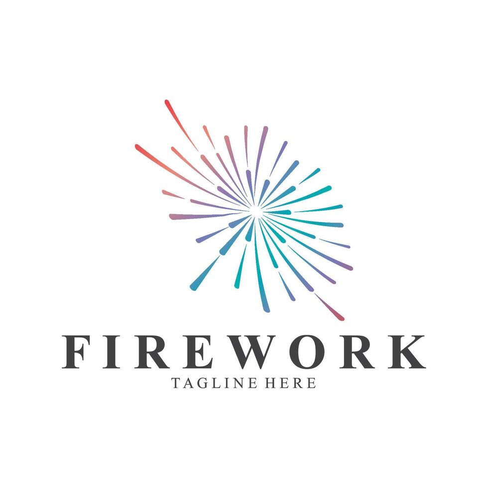 gemakkelijk vuurwerk logo, nieuw jaar vector ontwerp