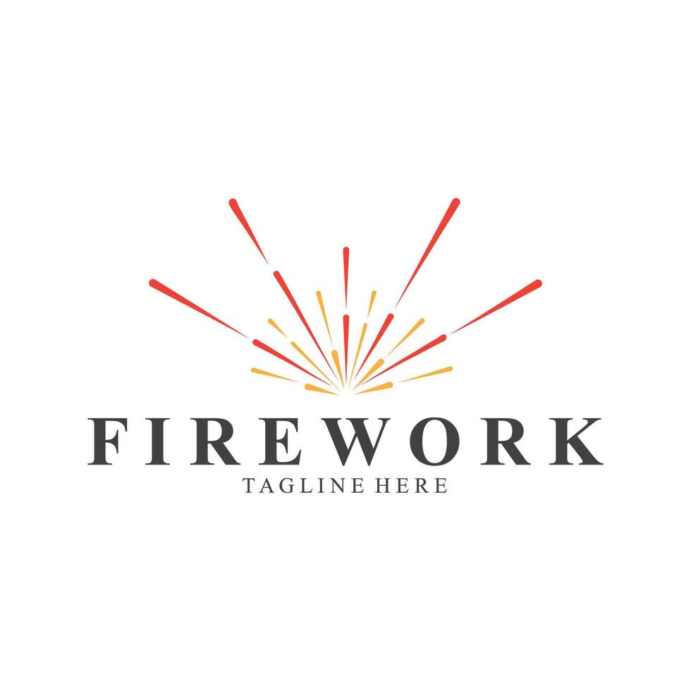 gemakkelijk vuurwerk logo, nieuw jaar vector ontwerp