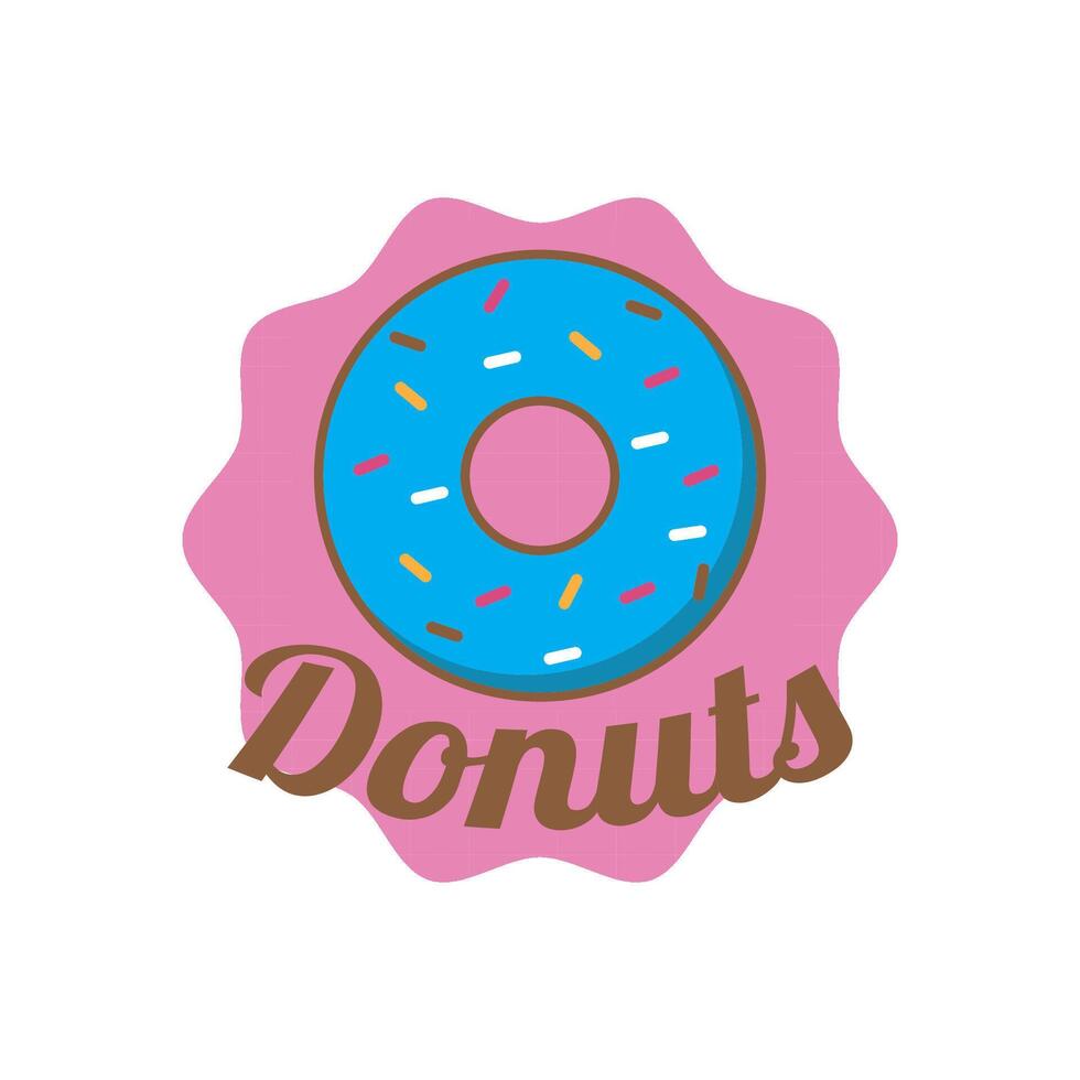 donut logo sjabloon. zoet smakelijk donut logotype backgrond glazuur toetje teken voor cafe restaurant kraam. grijp en Gaan concept vector