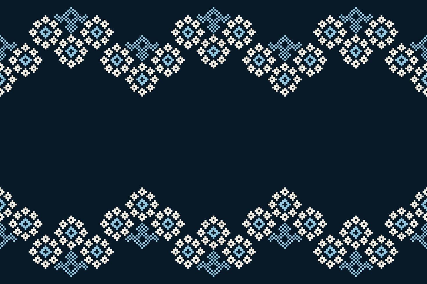 traditioneel etnisch motieven ikat meetkundig kleding stof patroon kruis steek.ikat borduurwerk etnisch oosters pixel marine blauw achtergrond. abstracte, illustratie. textuur, sjaal, decoratie, behang. vector