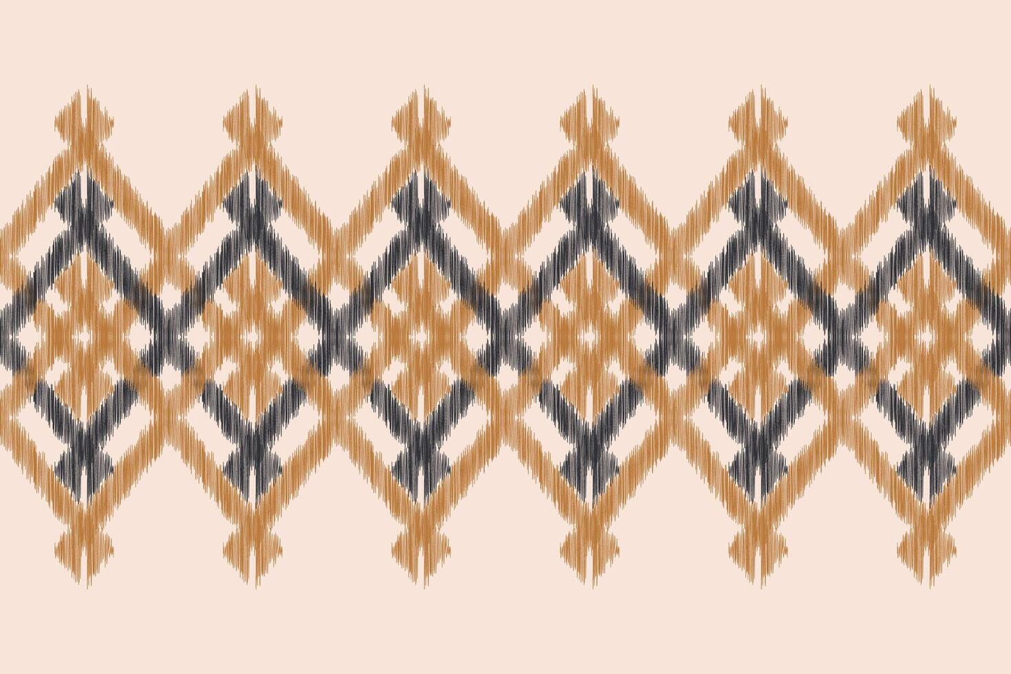 traditioneel etnisch ikat motief kleding stof patroon achtergrond meetkundig .Afrikaanse ikat borduurwerk etnisch patroon bruin room achtergrond behang. abstract, illustratie.textuur,frame,decoratie. vector