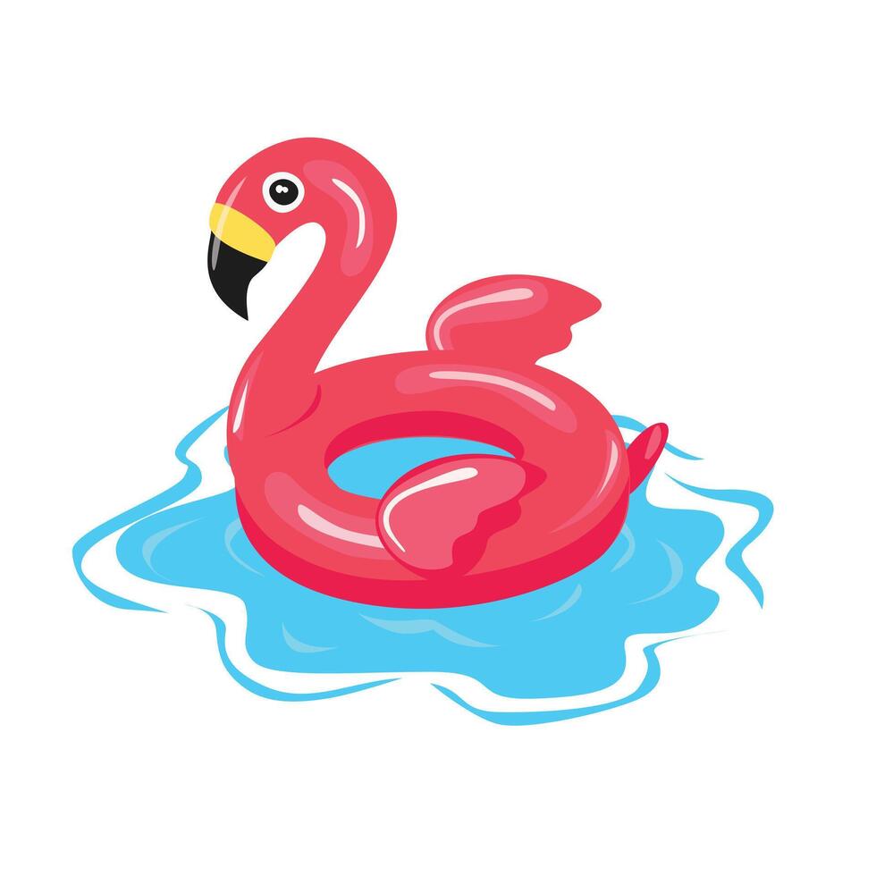 zwemmen ring in flamingo vorm geven aan. opblaasbaar vlot, opblaasbaar zwembad vlotter clip art. water reddingsboei. zomer element. Hallo zomer concept. tekenfilm vlak geïsoleerd Aan wit achtergrond. vector