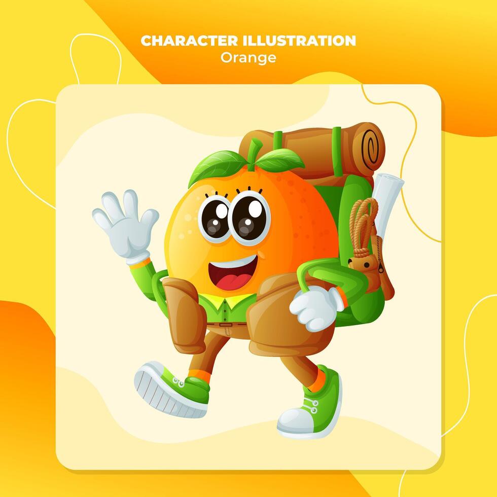 schattig oranje karakter Aan vakantie vector