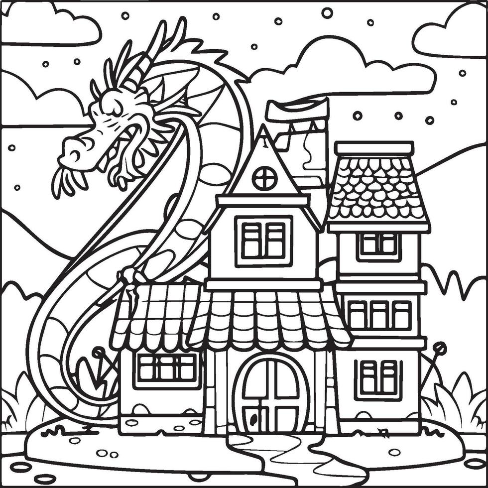 hand- getrokken draak schets illustratie vector