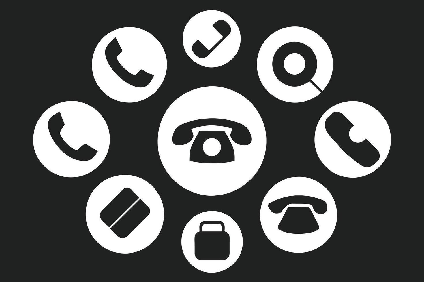 telefoon icoon verzameling. gemakkelijk zwart en wit telefoon telefoontje symbool vector