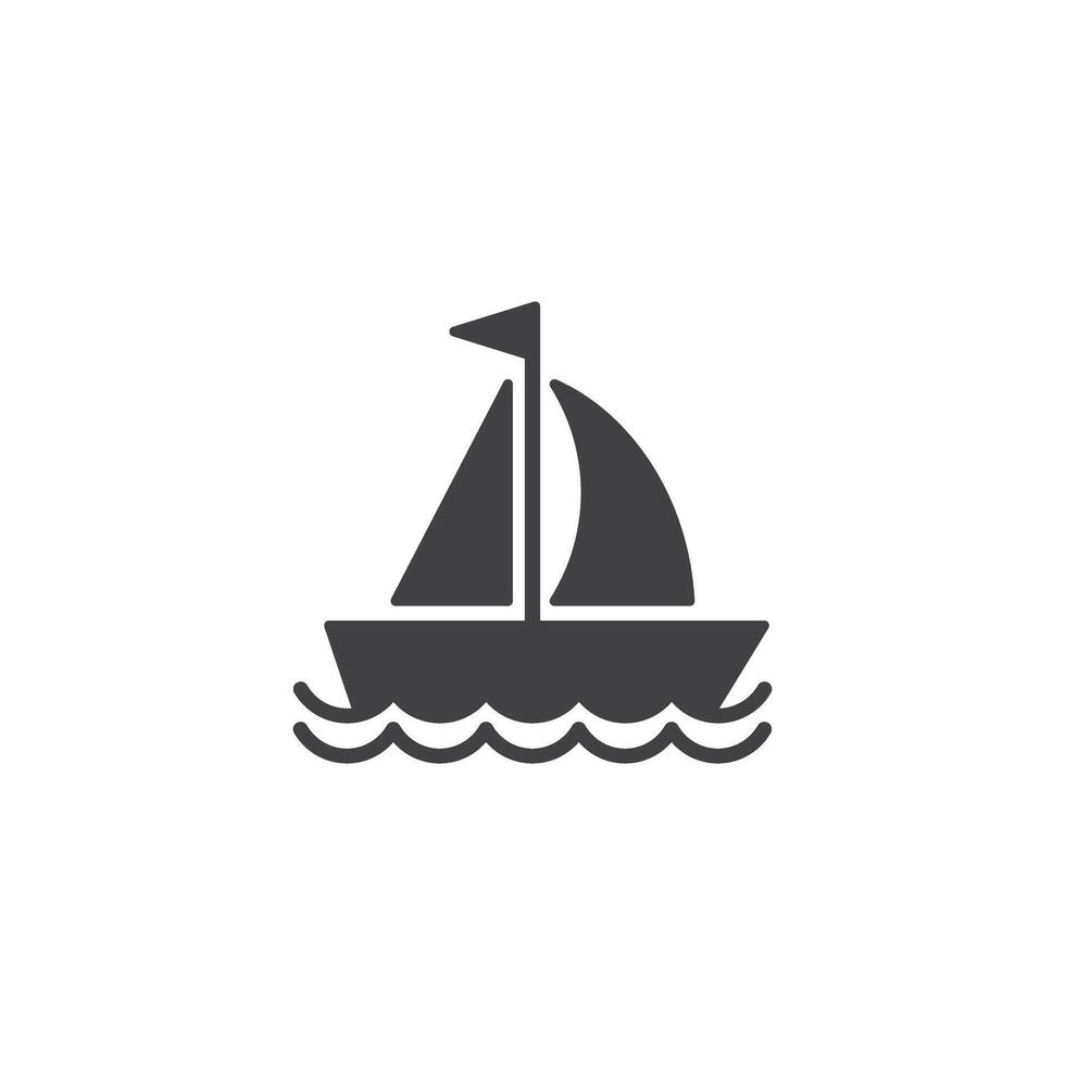 zeilboot icoon in vlak stijl. schip illustratie Aan geïsoleerd achtergrond. vervoer teken bedrijf concept. vector