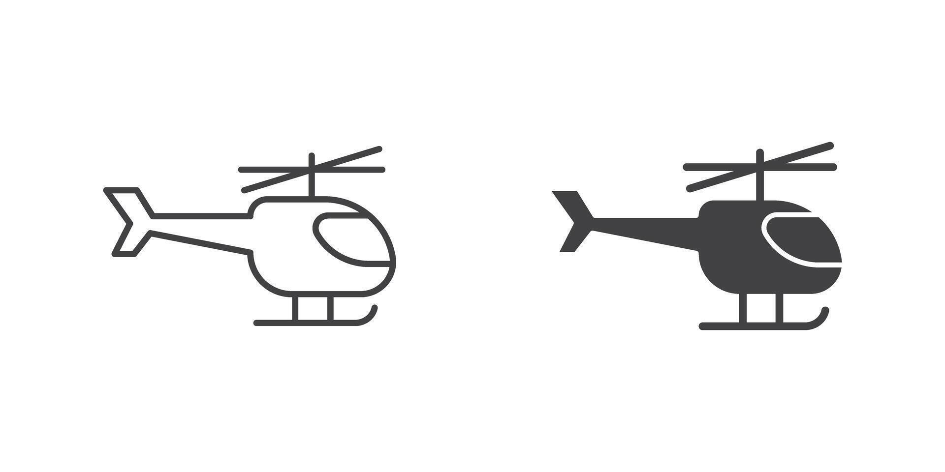 helikopter icoon in vlak stijl. bijl illustratie Aan geïsoleerd achtergrond. vervoer teken bedrijf concept. vector