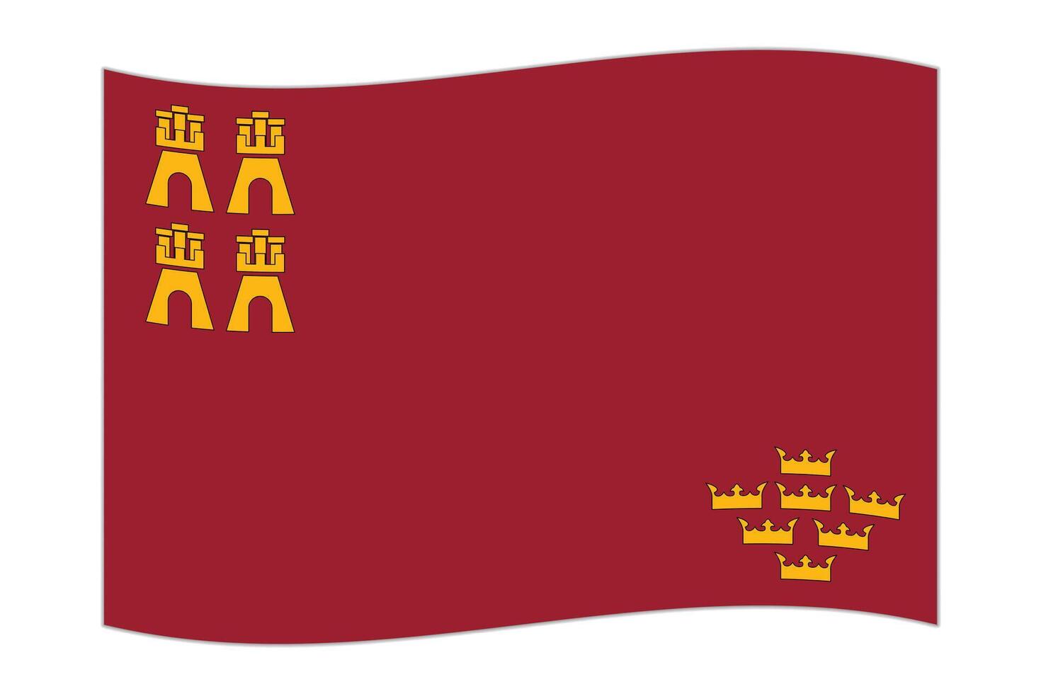 golvend vlag van Murcia, administratief divisie van Spanje. illustratie. vector
