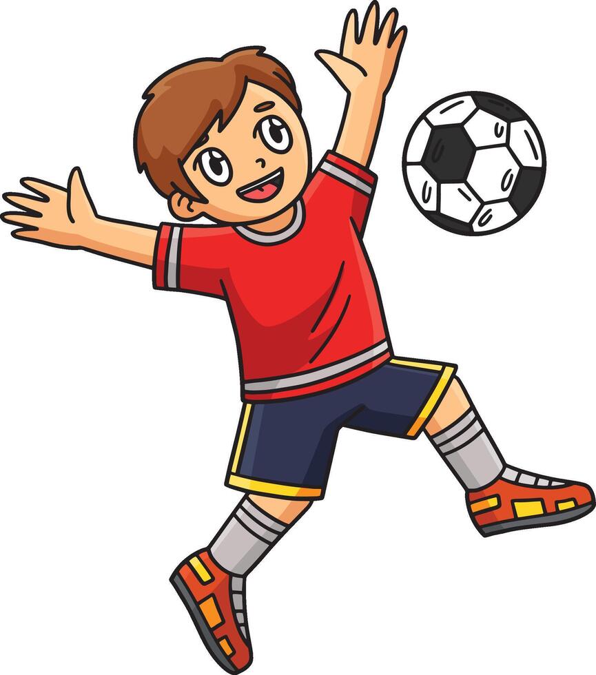 jongen stuiteren een voetbal bal met een borst clip art vector