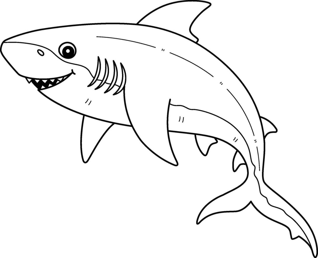 stier haai geïsoleerd kleur bladzijde voor kinderen vector