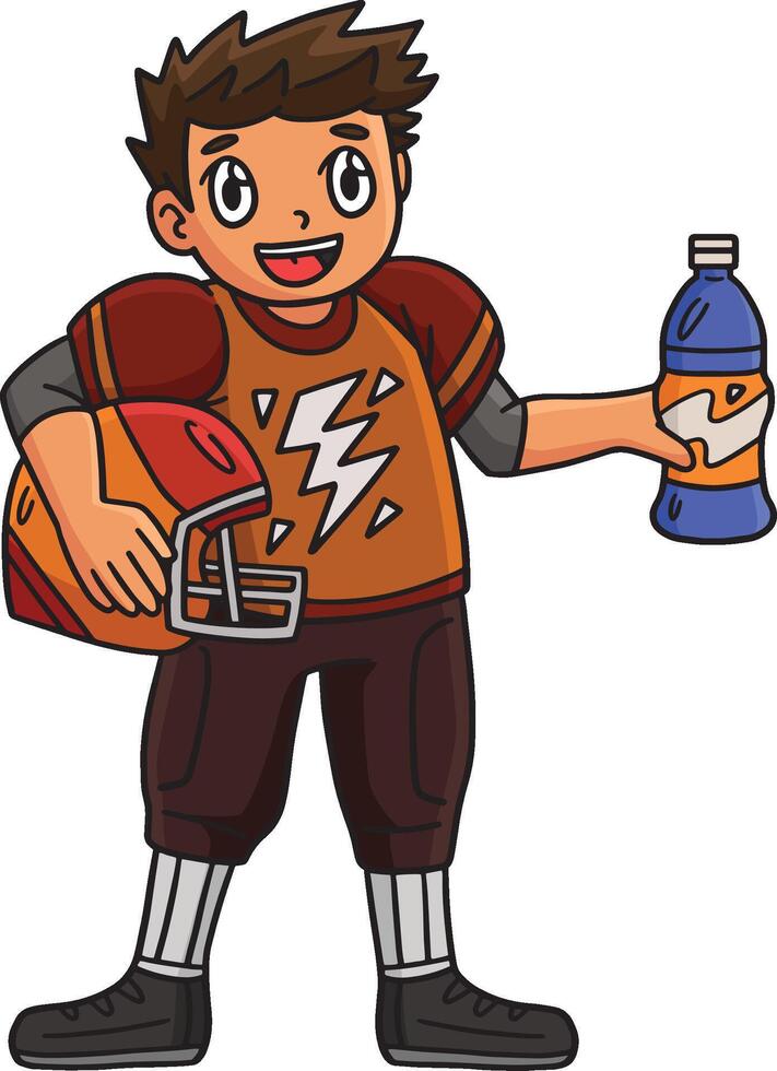 Amerikaans Amerikaans voetbal speler en sport- drinken clip art vector