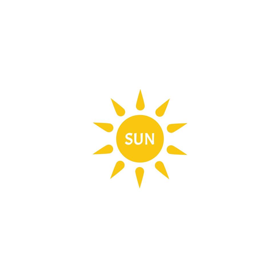 zomer symbool. zon moderne icoon. zonnige cirkelvorm. geïsoleerde vector logo concept op witte achtergrond