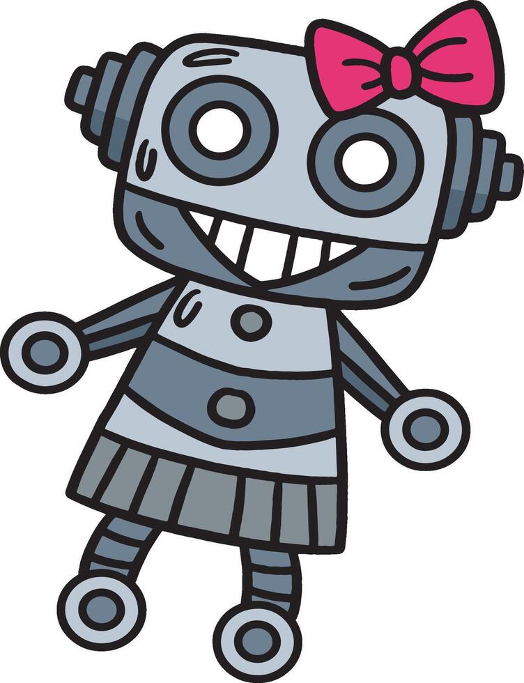 robot speelgoed- tekenfilm gekleurde clip art illustratie vector