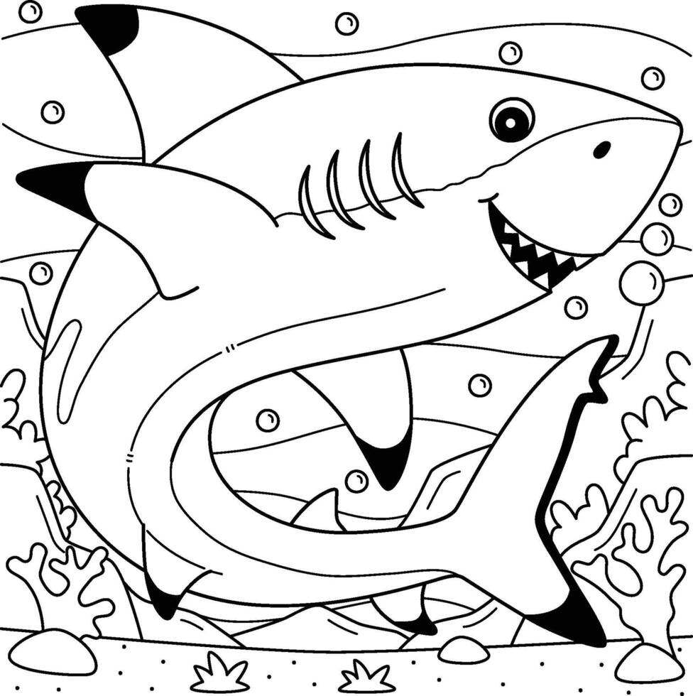 blacktip haai kleur bladzijde voor kinderen vector