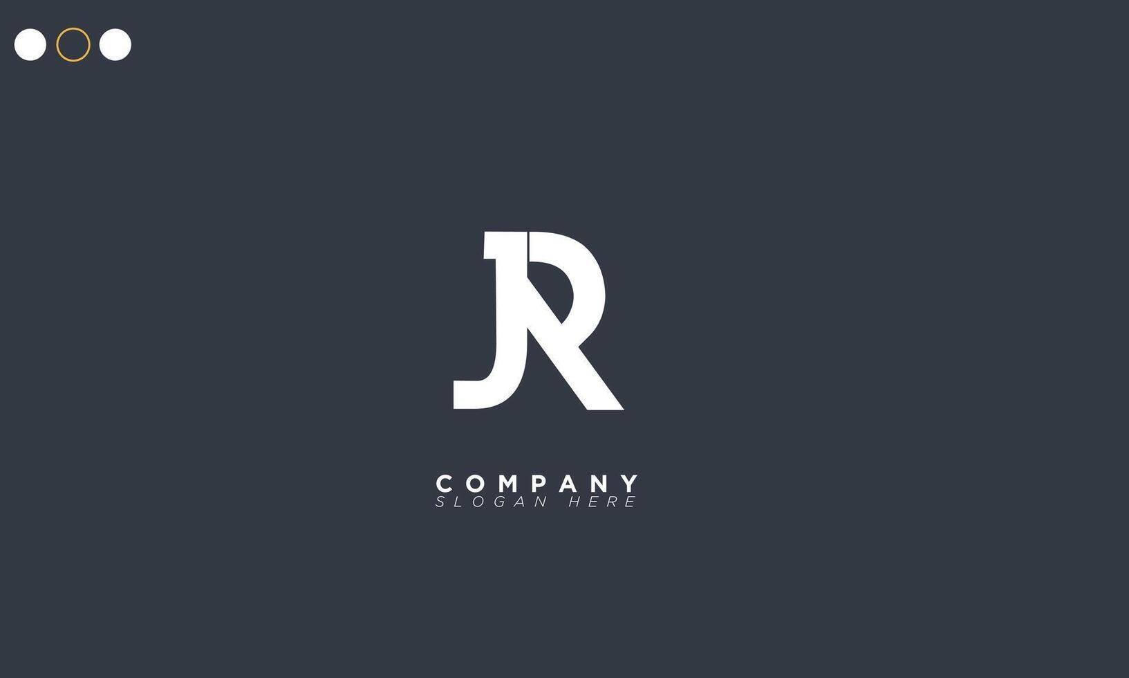 jr alfabet letters initialen monogram logo rj, j en r vector