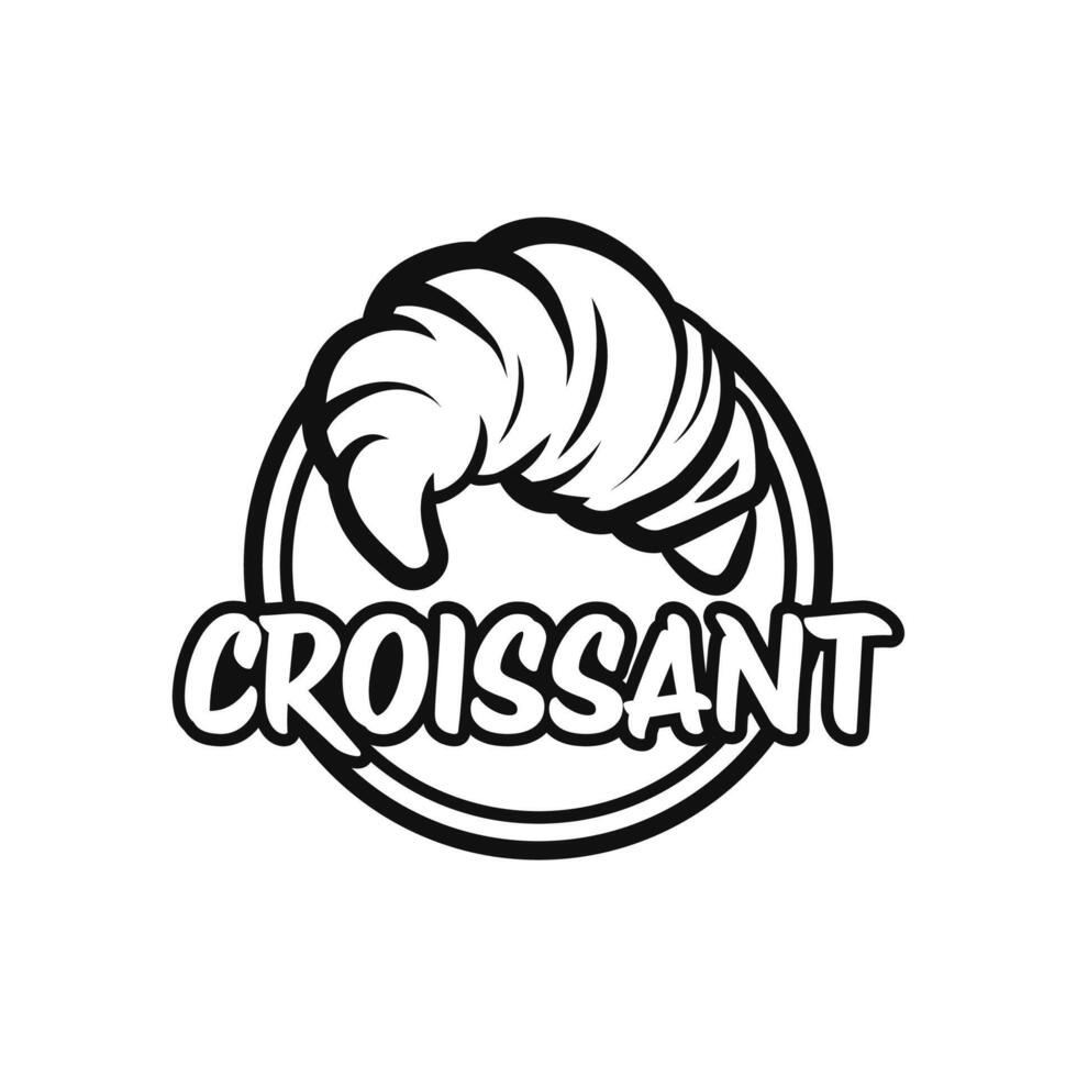 illustratie van een bakkerij winkel logo icoon, met huis gemaakt croissant vector