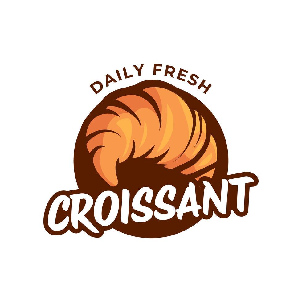 illustratie van een bakkerij winkel logo icoon, met huis gemaakt croissant vector