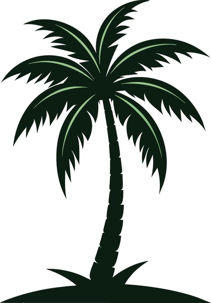 palmboom silhouet op witte achtergrond vector