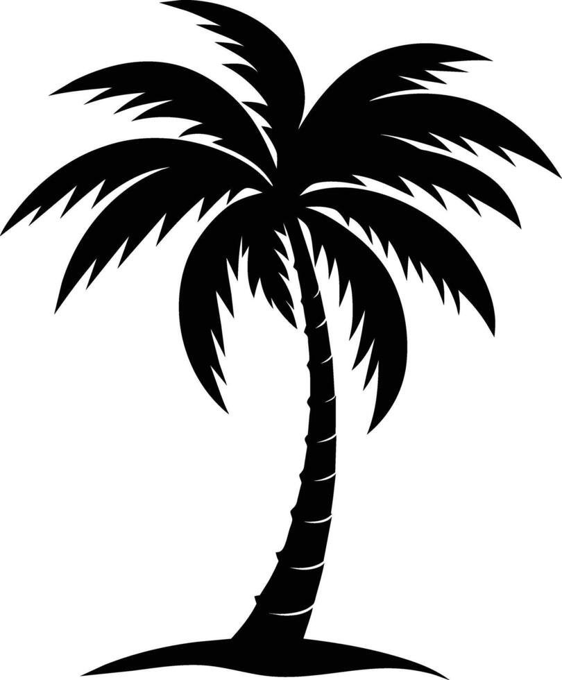 palmboom silhouet op witte achtergrond vector