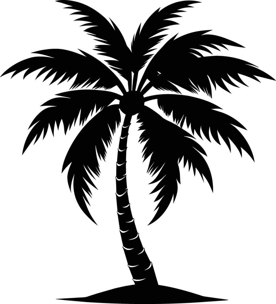 palmboom silhouet op witte achtergrond vector