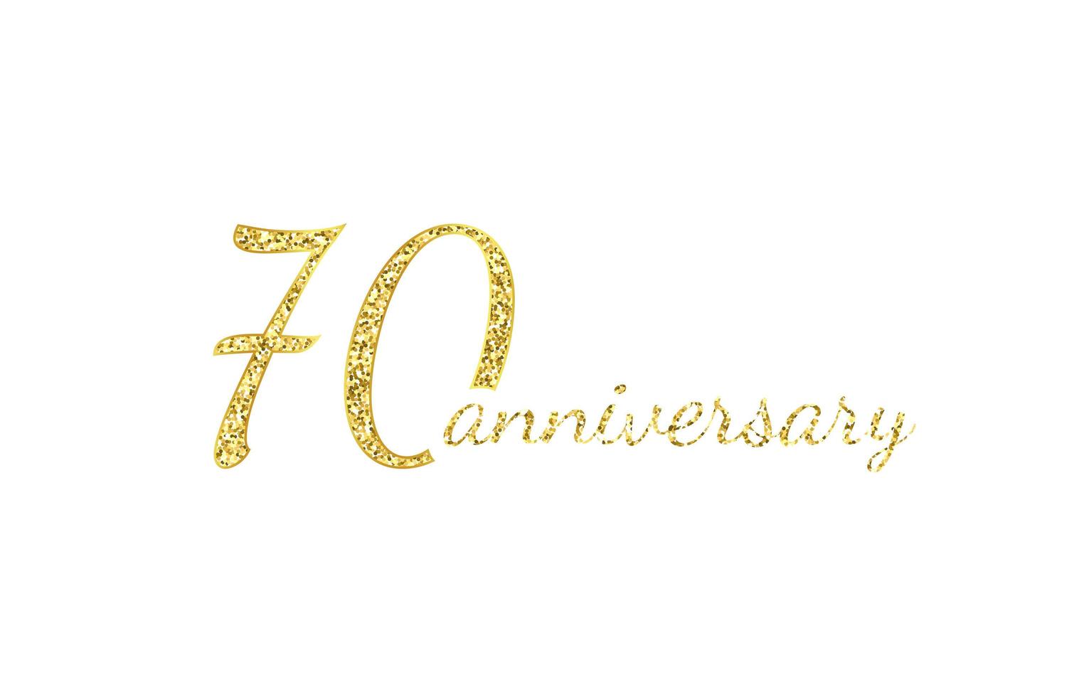 70 verjaardag logo concept. 70e jaar verjaardag icoon. geïsoleerde gouden nummers op zwarte achtergrond. vectorillustratie. eps10. vector