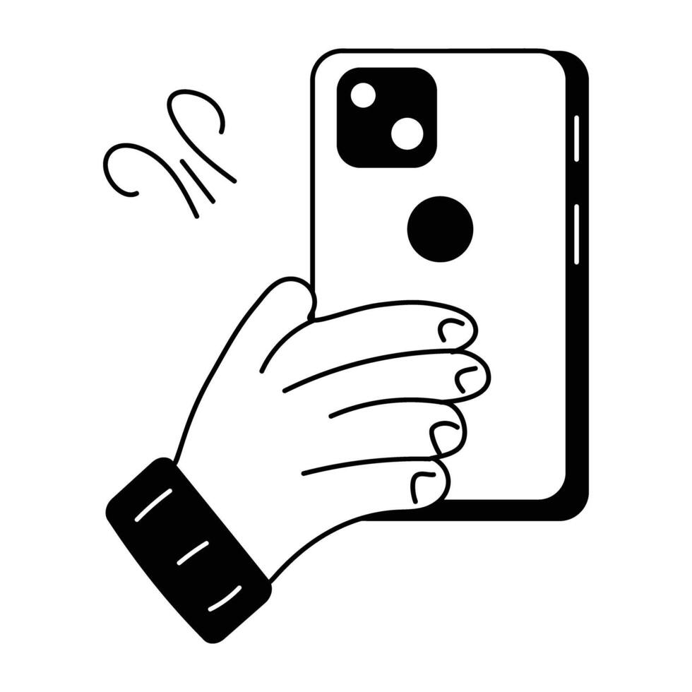 modieus Holding smartphone vector