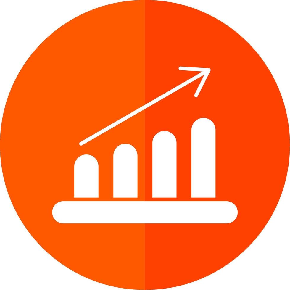 diagram bar glyph rood cirkel icoon vector
