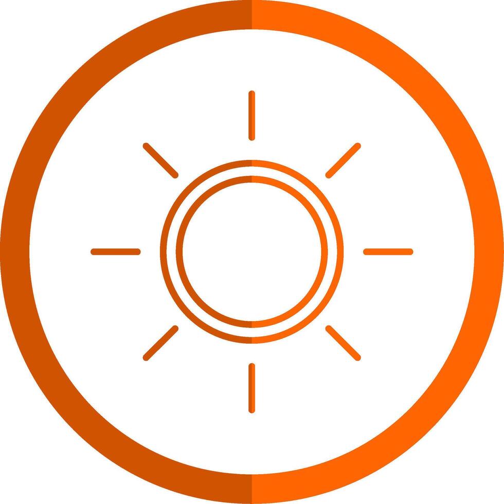 zonnig lijn oranje cirkel icoon vector