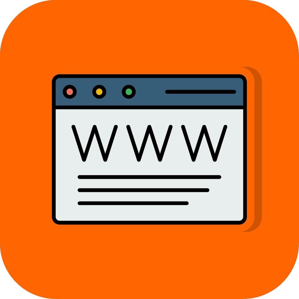 browser gevulde oranje achtergrond icoon vector